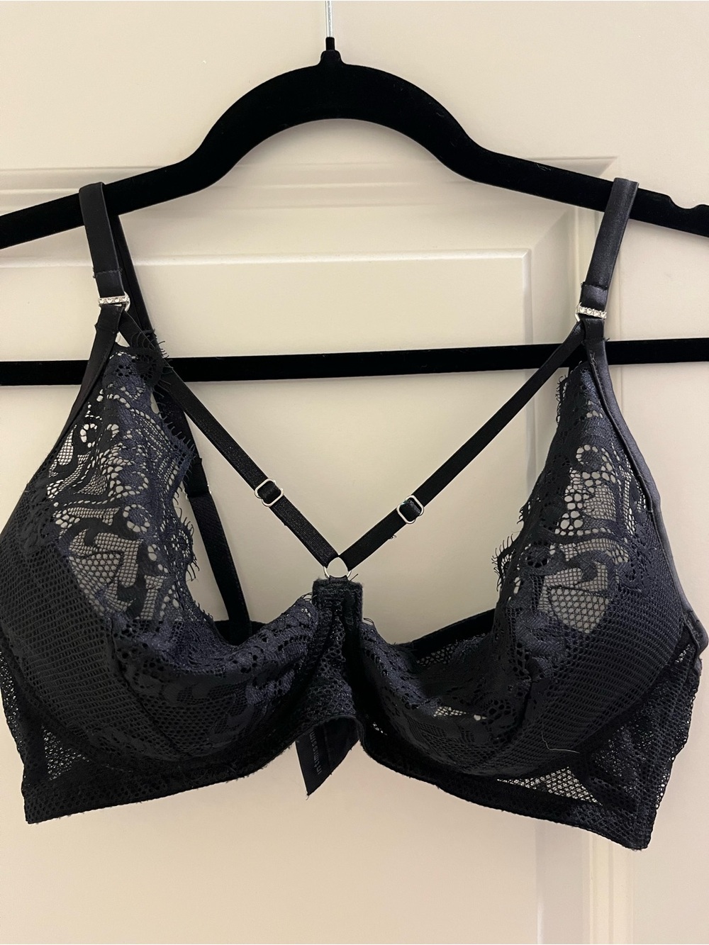 Intimissimi Black Lace Balconette Strap Bra 36C
